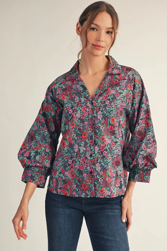 Riley Button Down Floral Top
