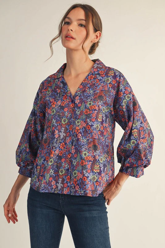 Riley Button Down Floral Top - Image 5