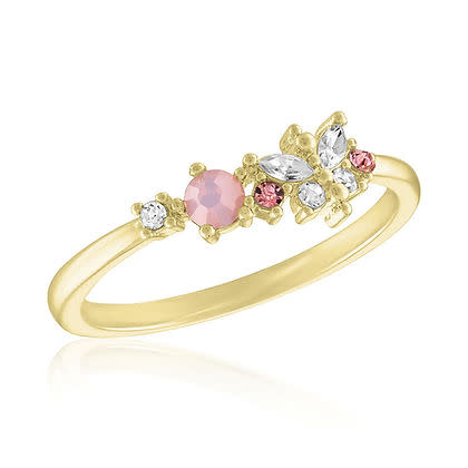 Rose Water Opal Butterfly Gold Layers Ring - Image 5
