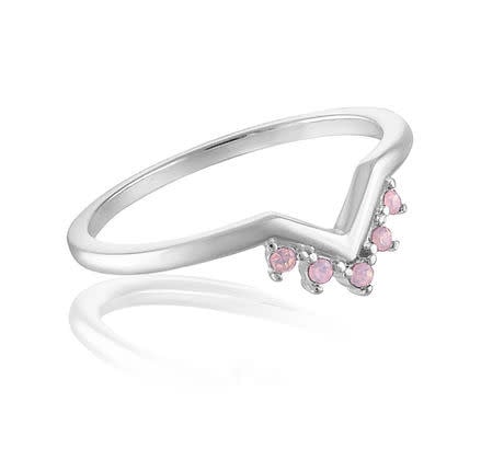 Rose Water Opal Tiara Stack Ring - Image 4