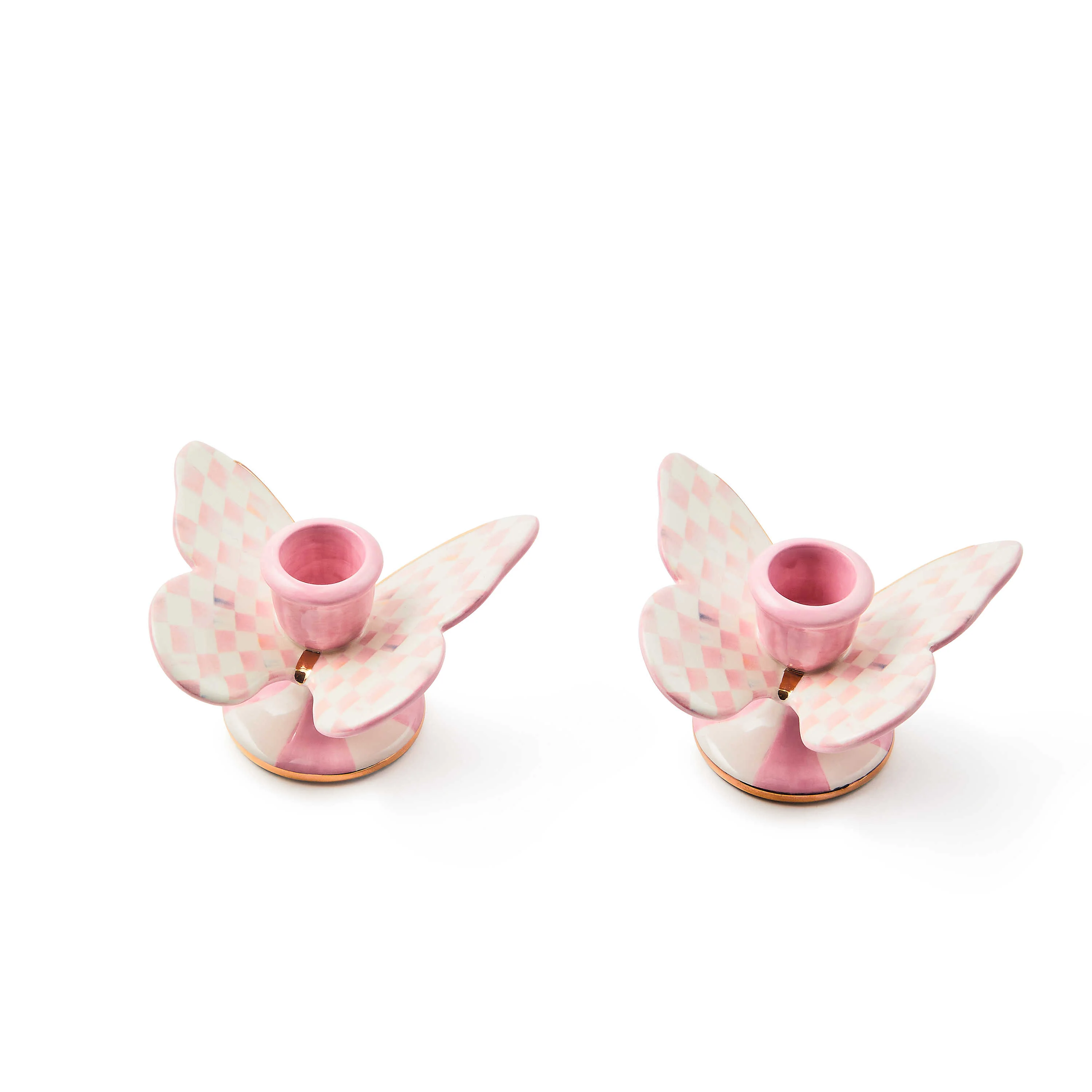 Rosy Check Butterfly Candle Holders- Set of 2 - Image 5