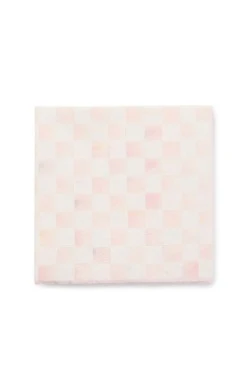 Rosy Check Cocktail Paper Napkins - Image 2