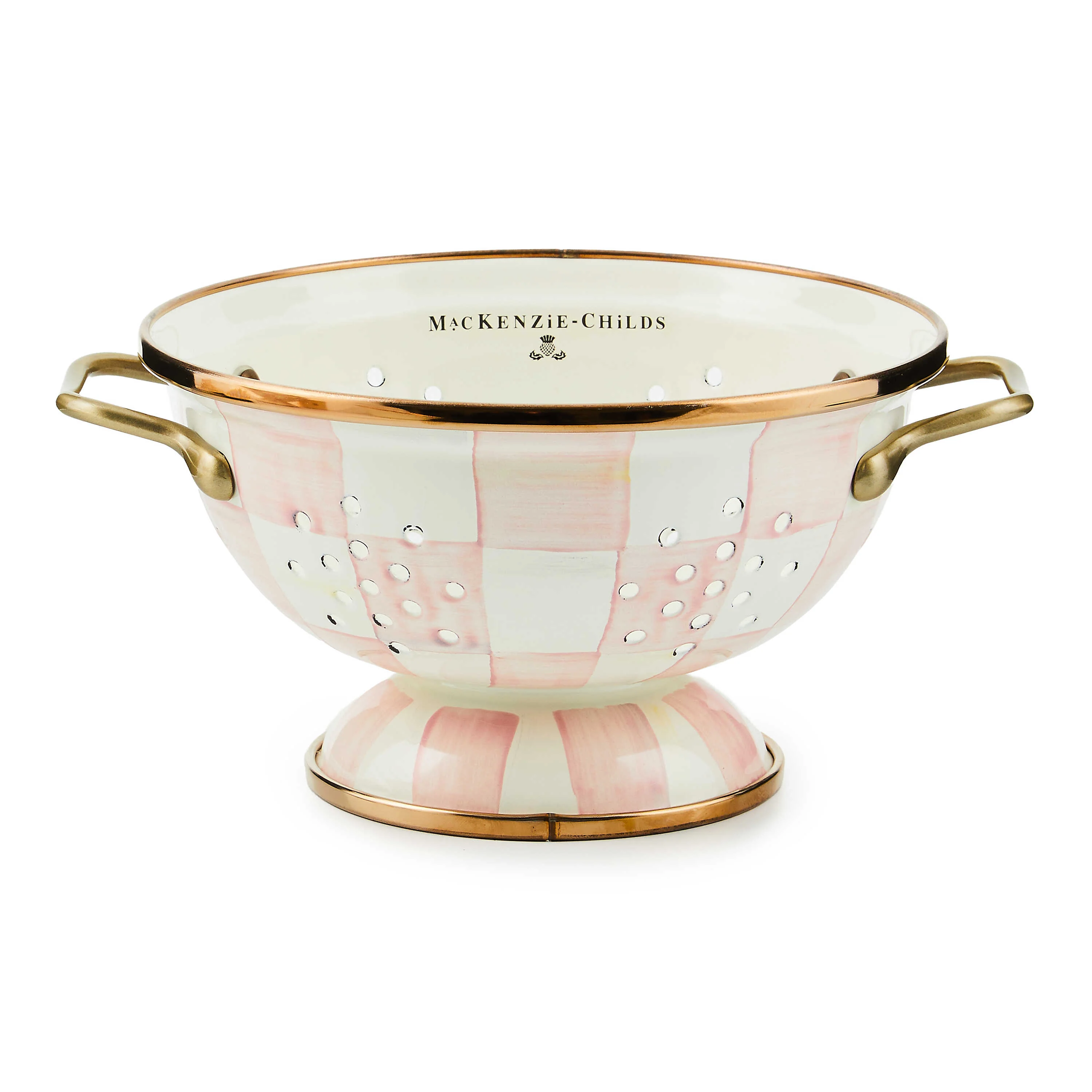 Rosy Check Enamel Colander - Small - Image 3
