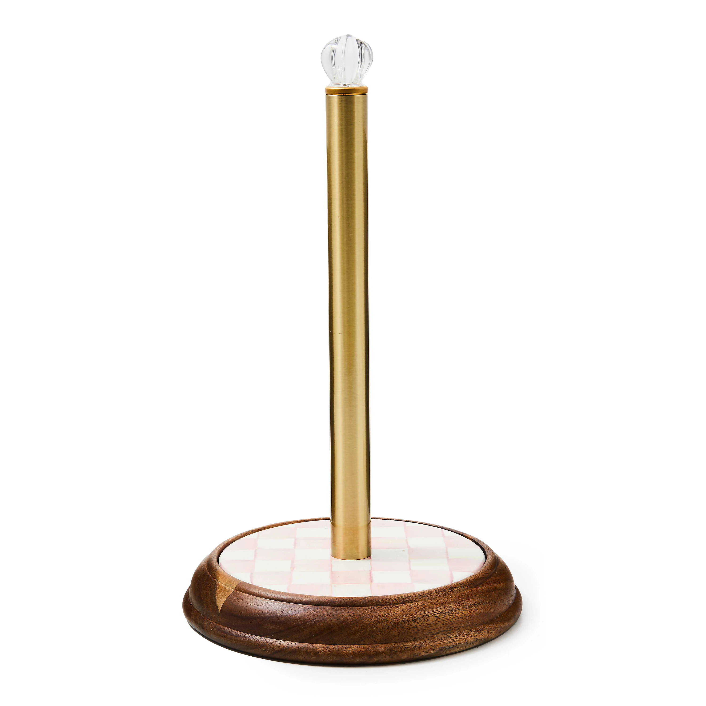 Rosy Check Wood Paper Towel Holder - Image 4