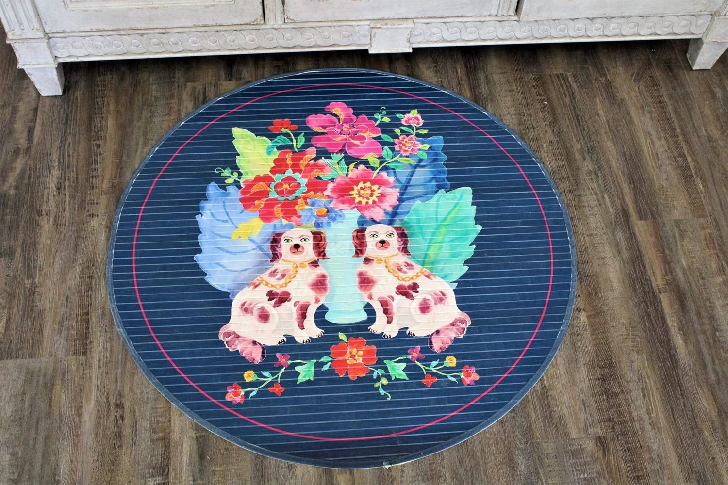 Round Bamboo Mat, Tobacco Leaf Staffordshire