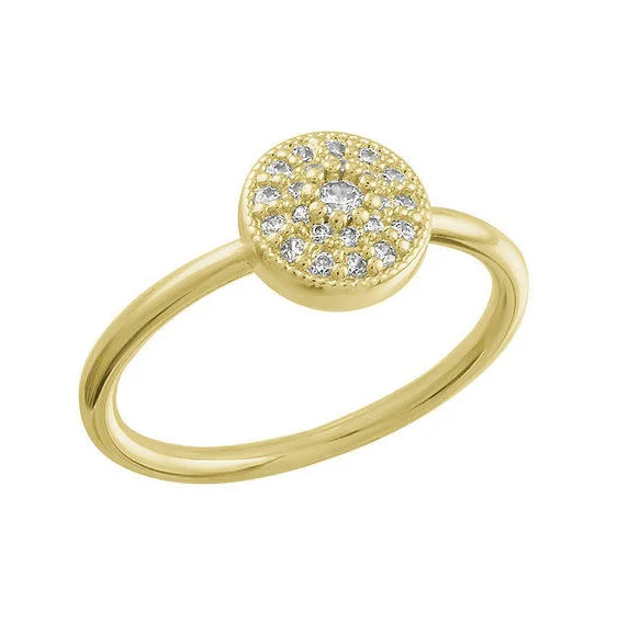 Round CZ Gold Layers Ring - Image 3