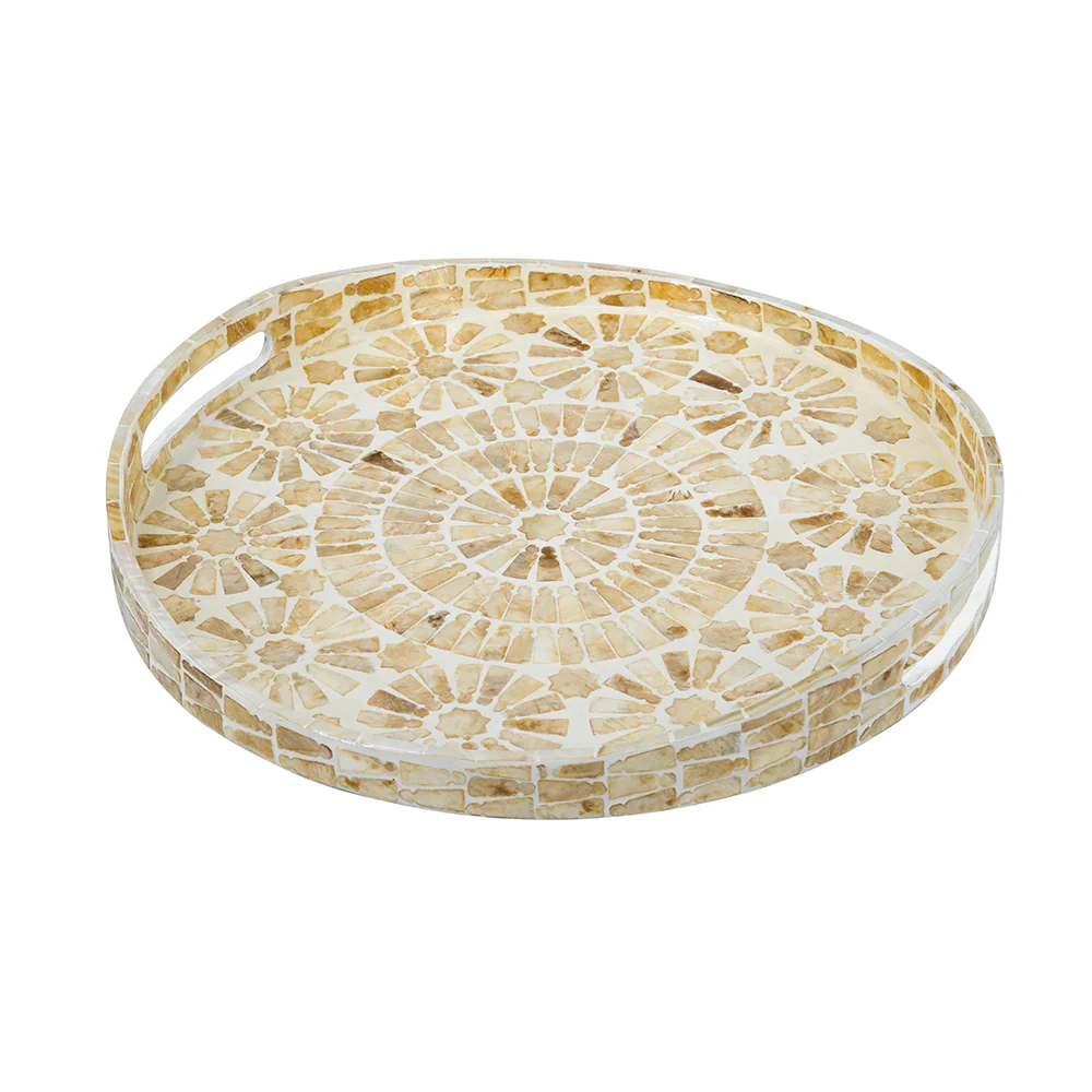 Round Wooden Accent Tray - Image 4