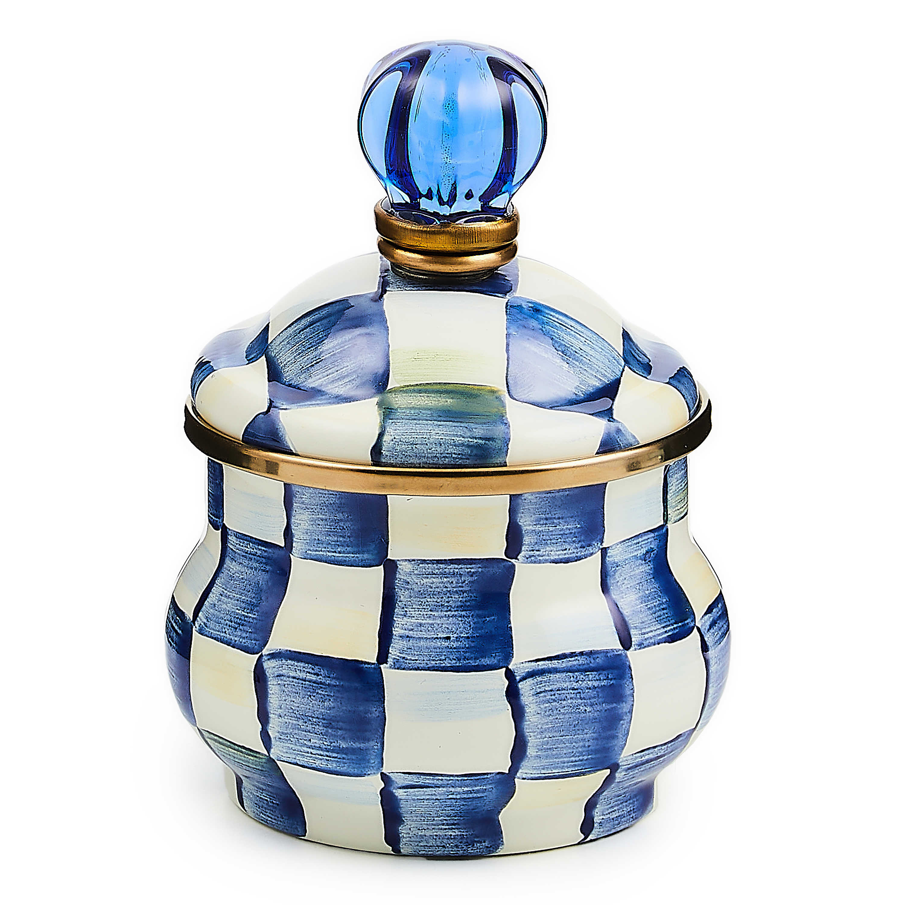 Royal Check Enamel Lidded Sugar Bowl - Image 3