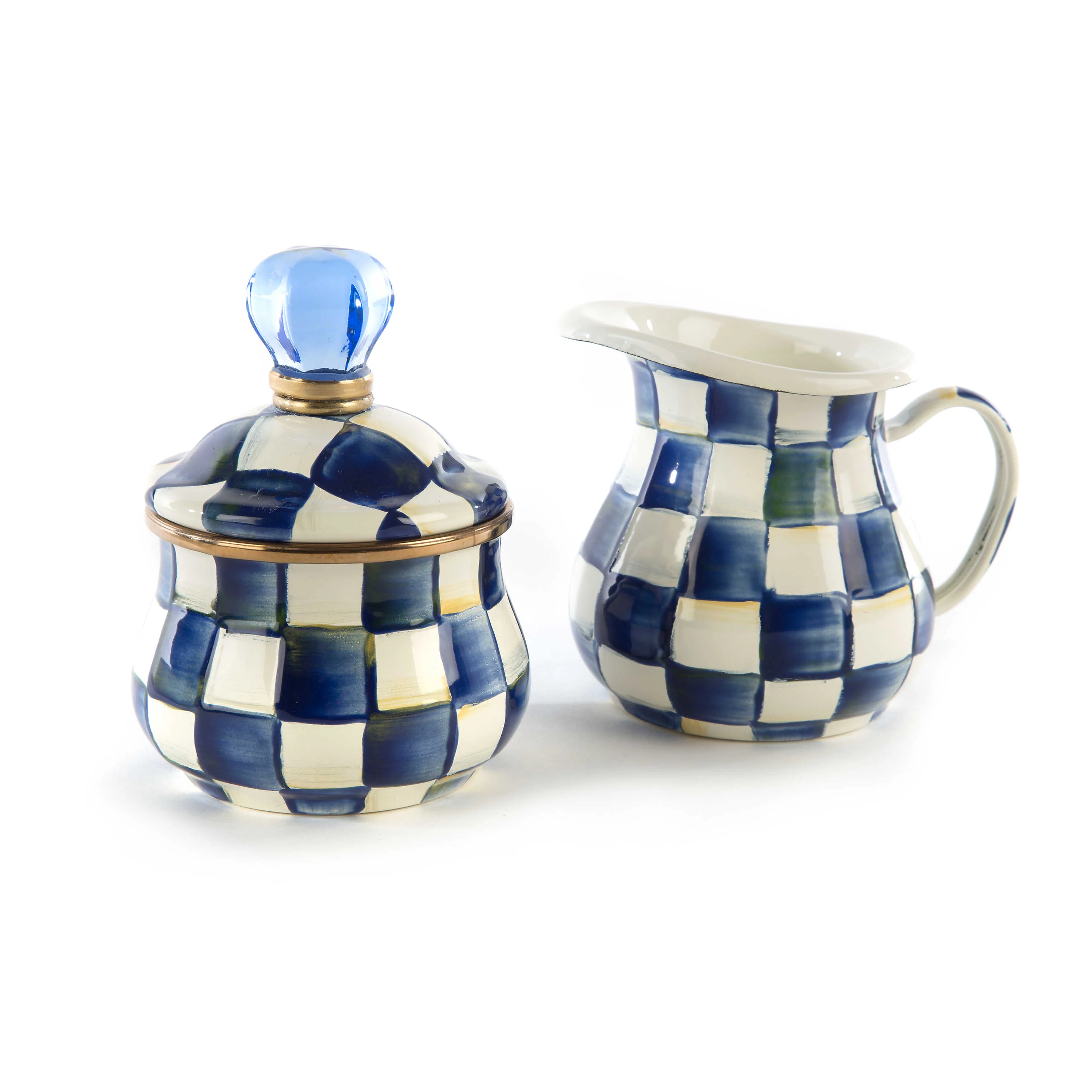 Royal Check Enamel Lidded Sugar Bowl - Image 4