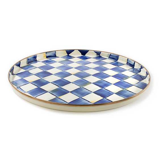 Royal Check Enamel Round Tray - Image 4