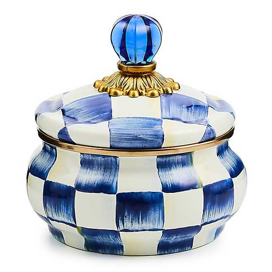 Royal Check Enamel Squashed Pot - Image 3