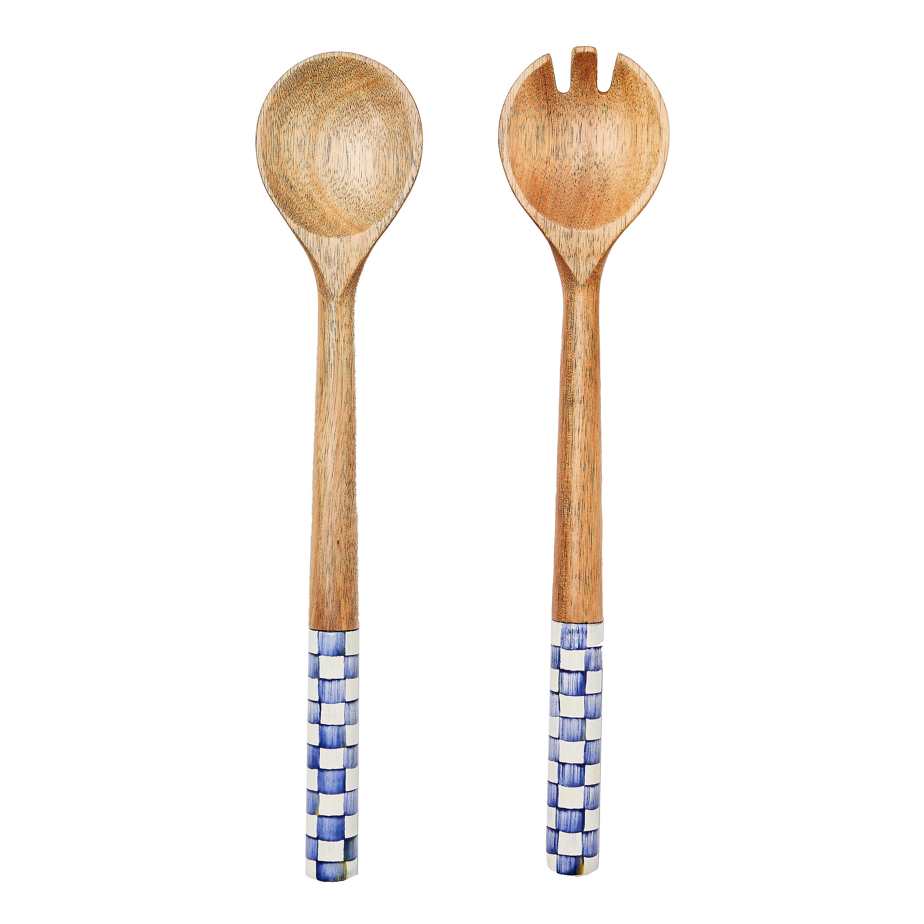 Royal Check Wood Salad Servers - Image 3