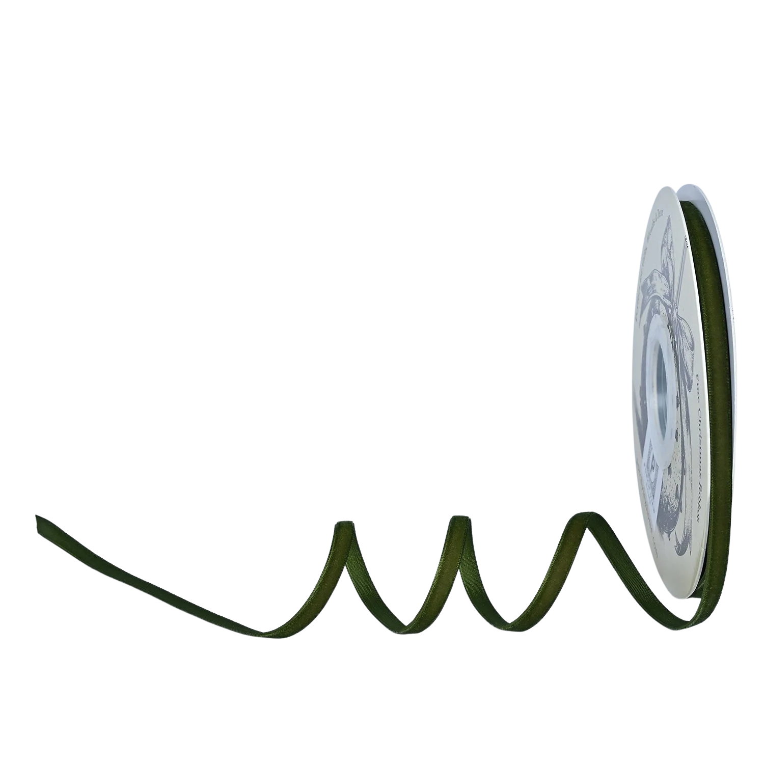 Sage Green Velvet Finishing Ribbon 1/4" - Image 2