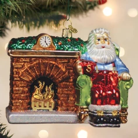 Santa At Hearth Ornament