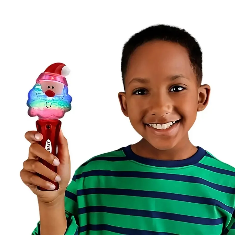 Santa Claus Snowball Spinning Lights Wand - Image 4