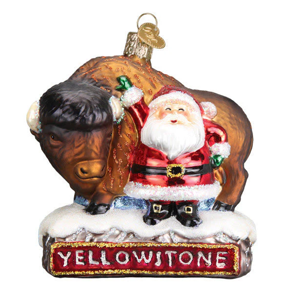 Santa With Bison Ornament - Image 2