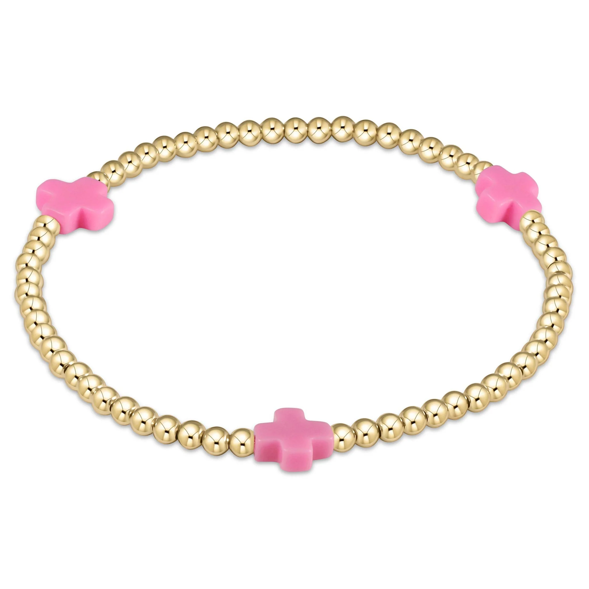 Signature Cross Gold Pattern 3mm Bead Bracelet - Image 12