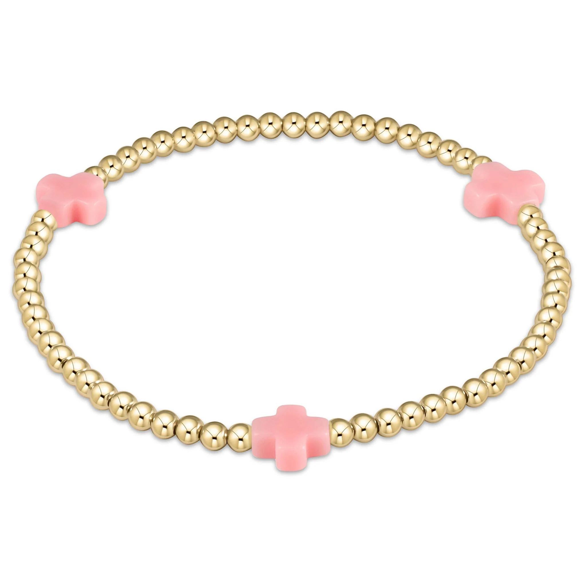 Signature Cross Gold Pattern 3mm Bead Bracelet - Image 13