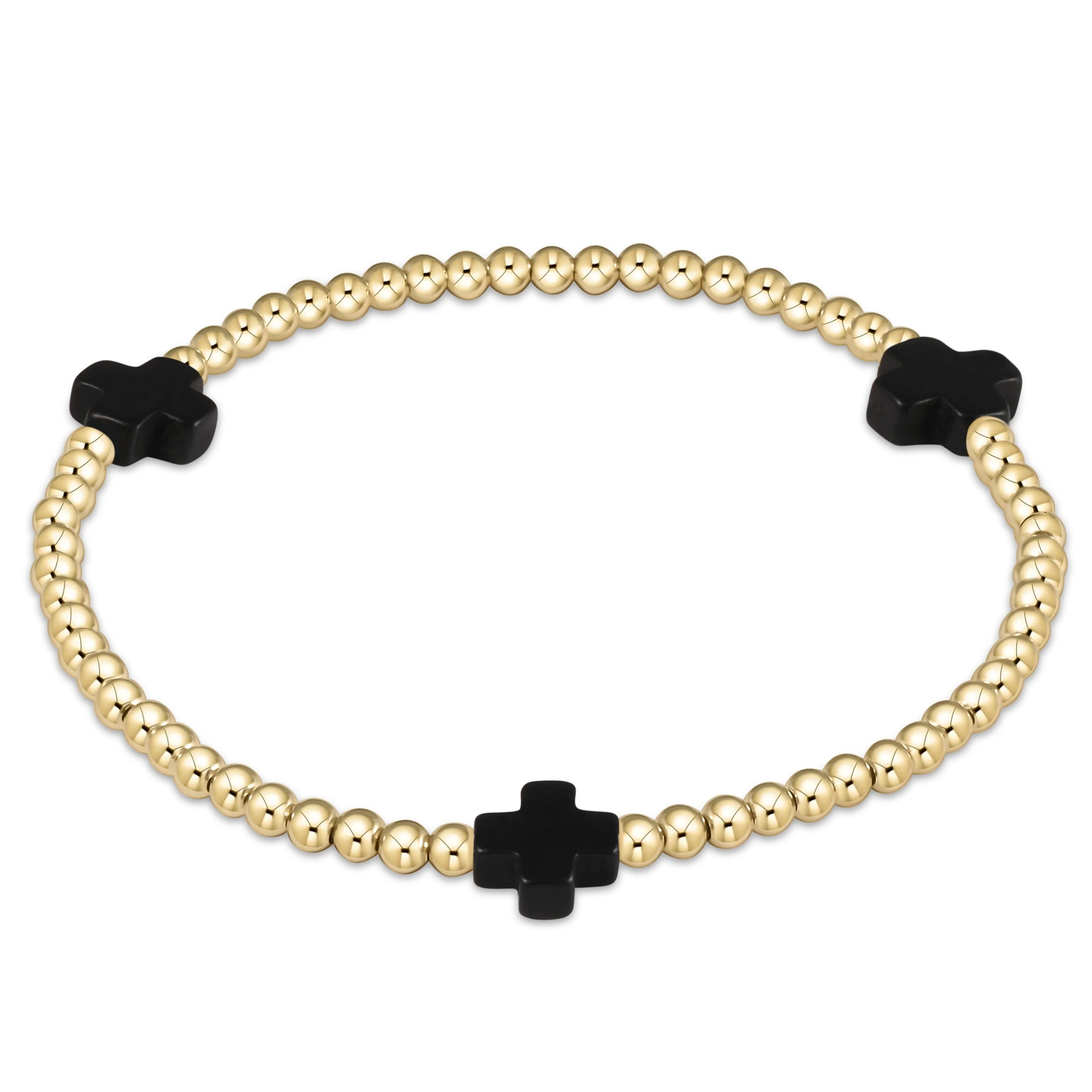 Signature Cross Gold Pattern 3mm Bead Bracelet - Image 15