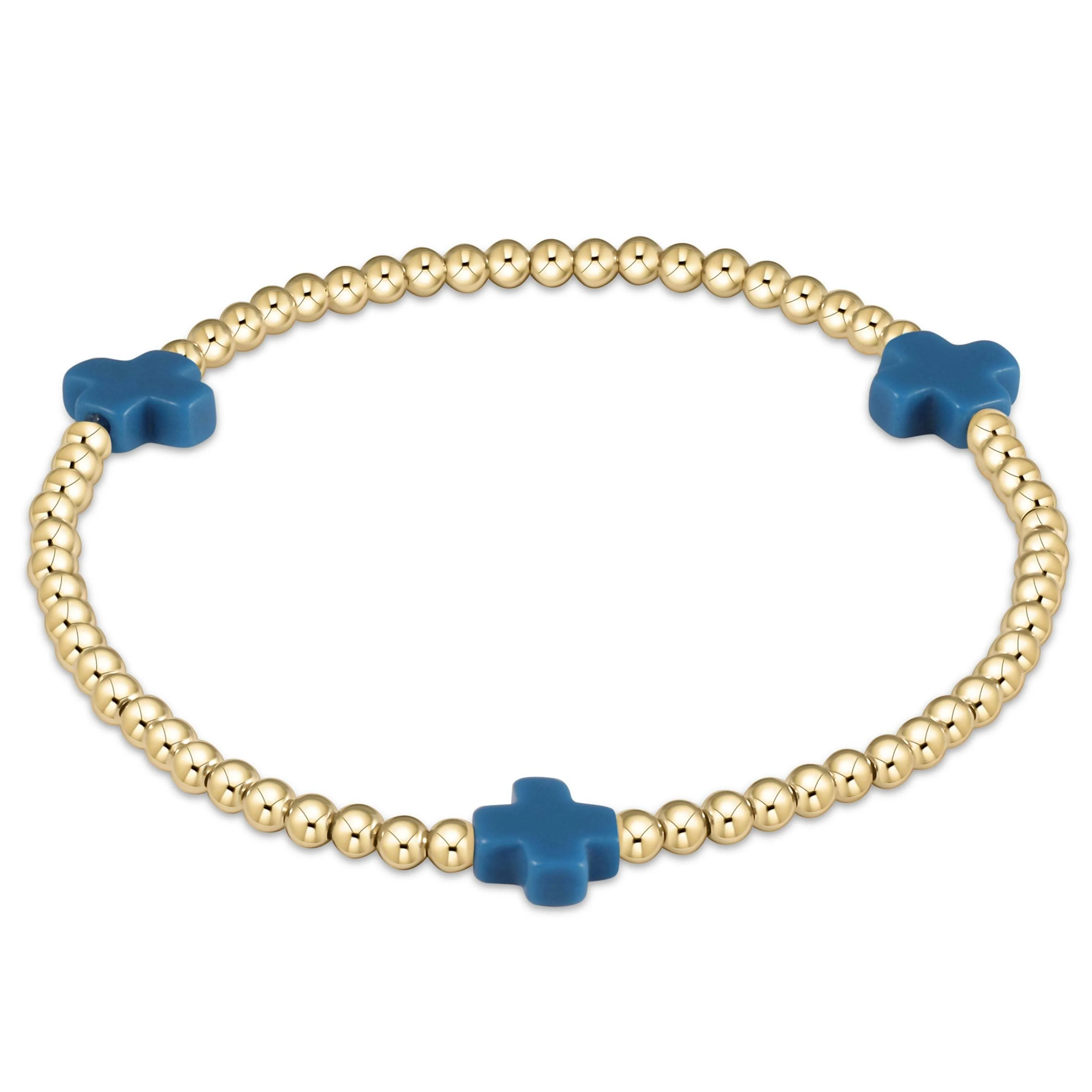 Signature Cross Gold Pattern 3mm Bead Bracelet - Image 18