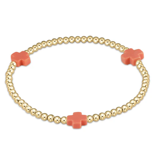 Signature Cross Gold Pattern 3mm Bead Bracelet - Image 22
