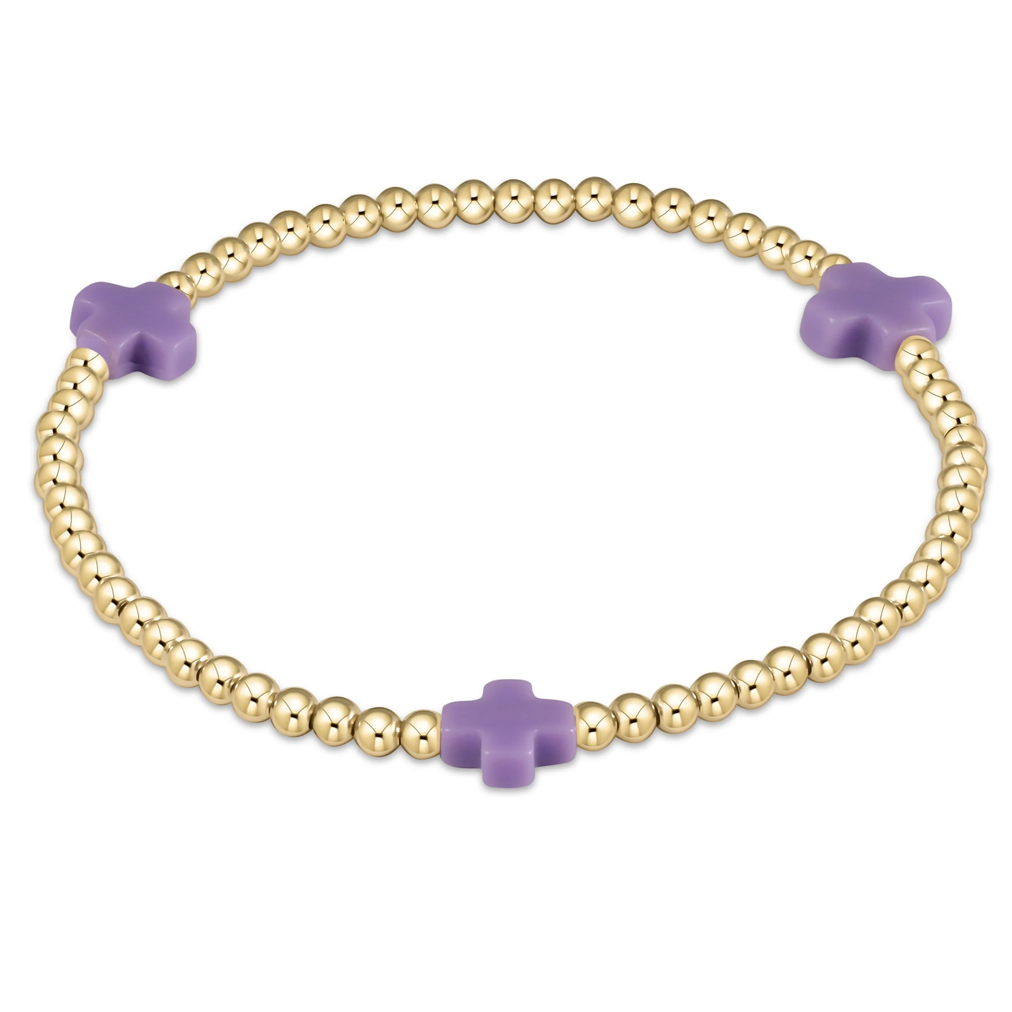 Signature Cross Gold Pattern 3mm Bead Bracelet - Image 26