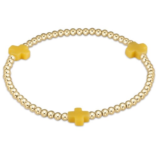 Signature Cross Gold Pattern 3mm Bead Bracelet - Image 4