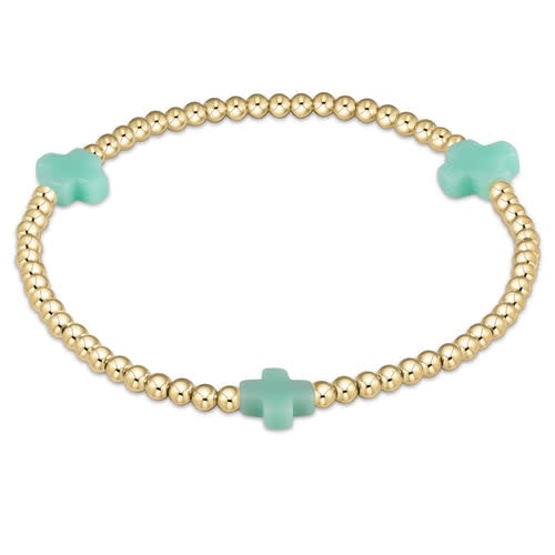 Signature Cross Gold Pattern 3mm Bead Bracelet - Image 6