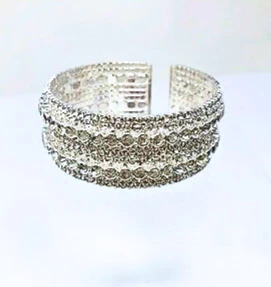 Silver Bling Open Cuff Bracelet - Image 3