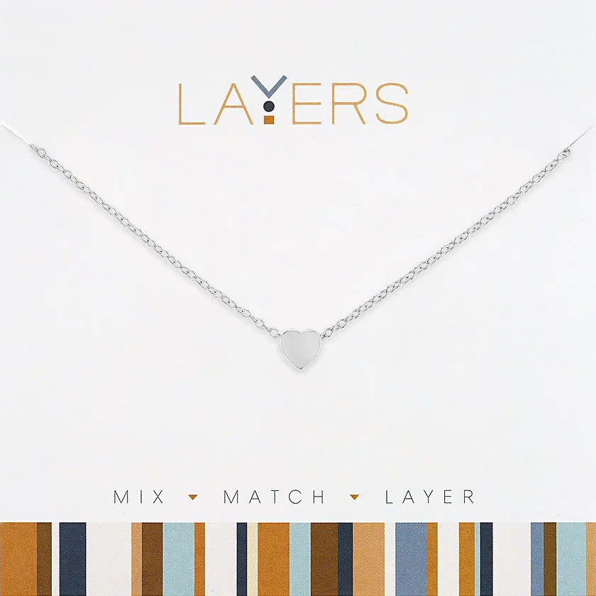 Silver Heart Layers Necklace - Image 2