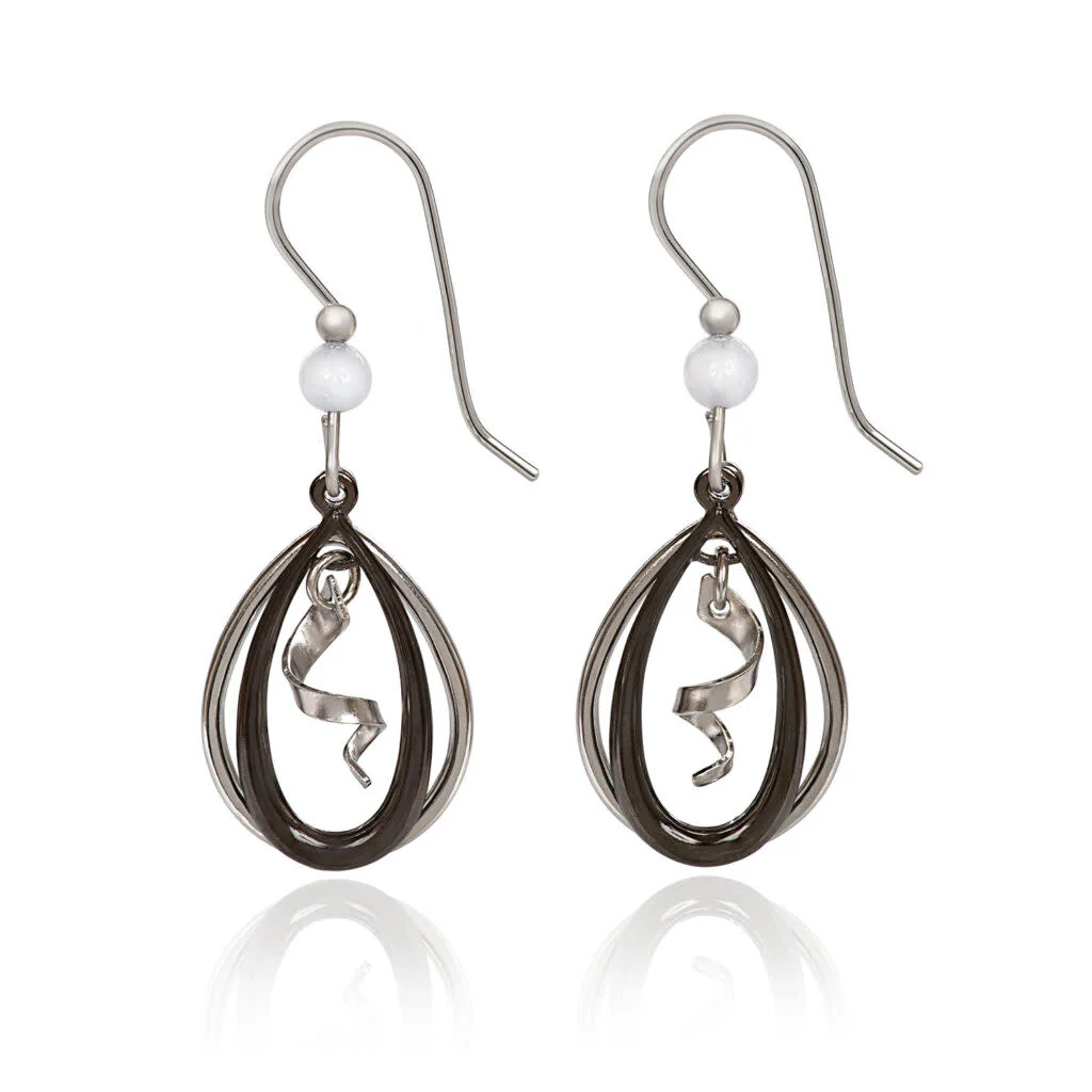 Silver Open Teardrop Duo with Spiral Earrings