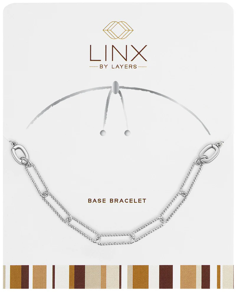 Silver Ribbed Paperclip LINX Base Bracelet - Image 2