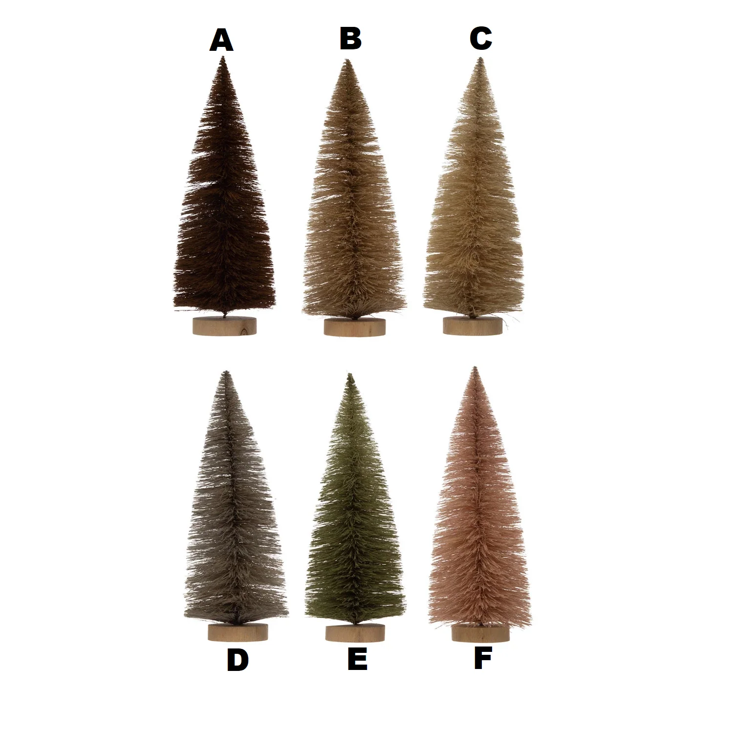 Sisal Bottle Brush Tree With Wood Base