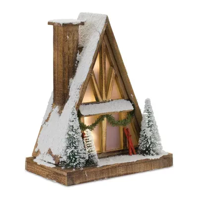 Lighted Ski Lodge Wood - Image 3