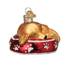 Sleepy Golden Retriever Ornament - Image 2