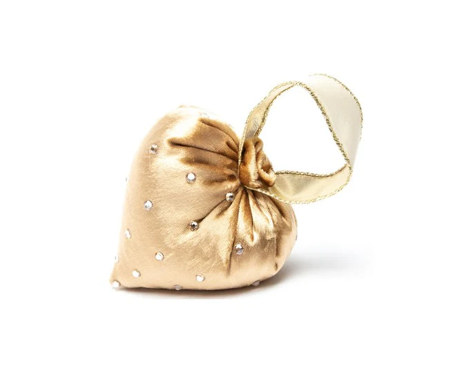 Small Crystal Silk Velvet Heart With Ribbon - Image 2