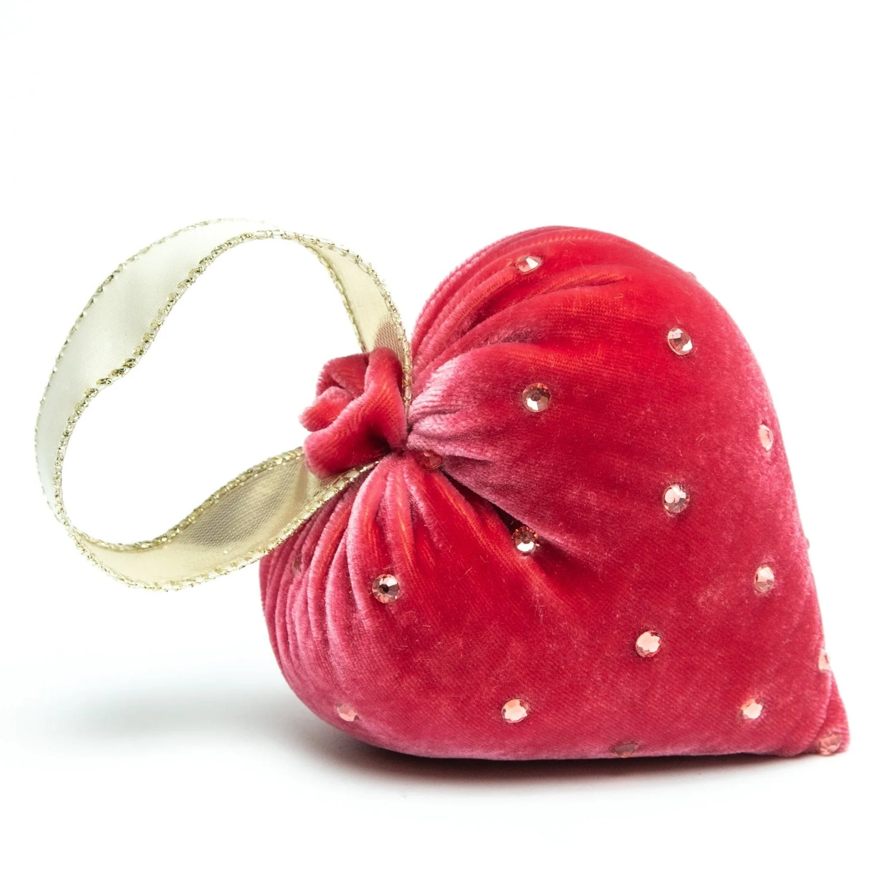 Small Crystal Silk Velvet Heart With Ribbon - Image 3