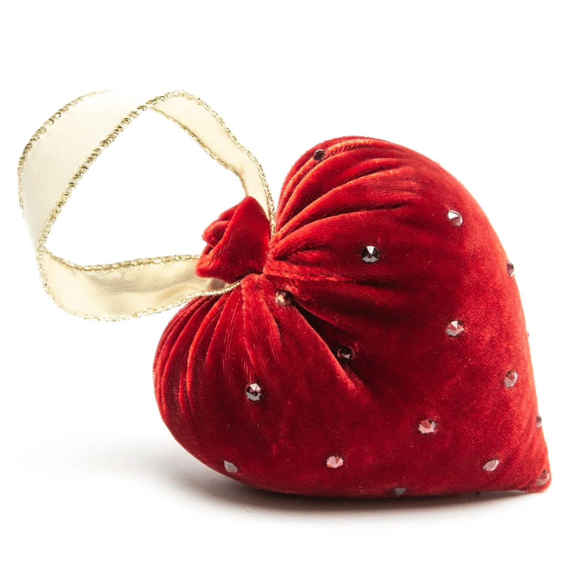 Small Crystal Silk Velvet Heart With Ribbon - Image 4
