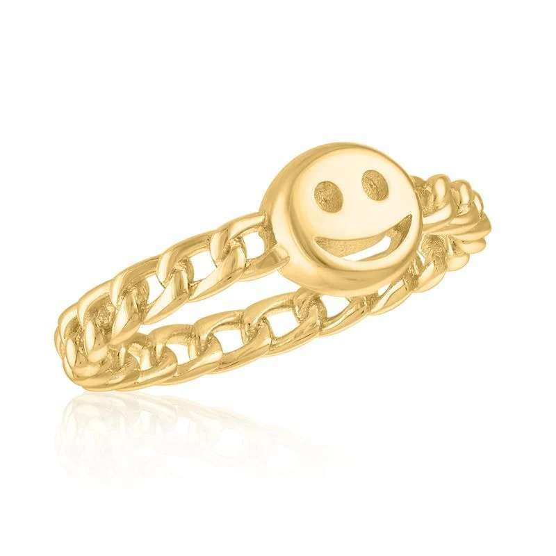 Smiley Face Gold Layers Rings - Image 2