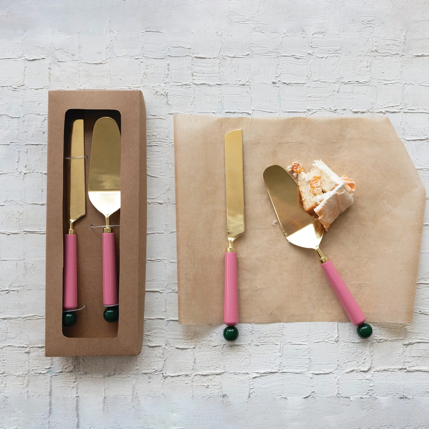 Stainless Steel Cake Servers with Resin Handles - Sold as Set - Image 2