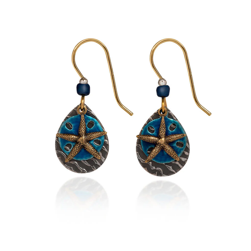 Starfish on Layered Shape Earrings