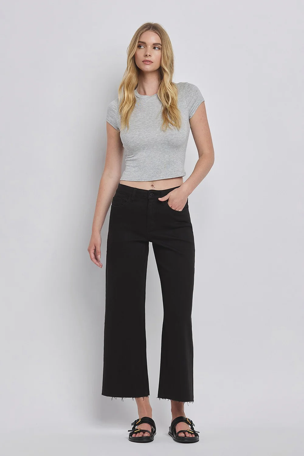 Stella High Rise Crop Wide Leg Jeans - Image 31