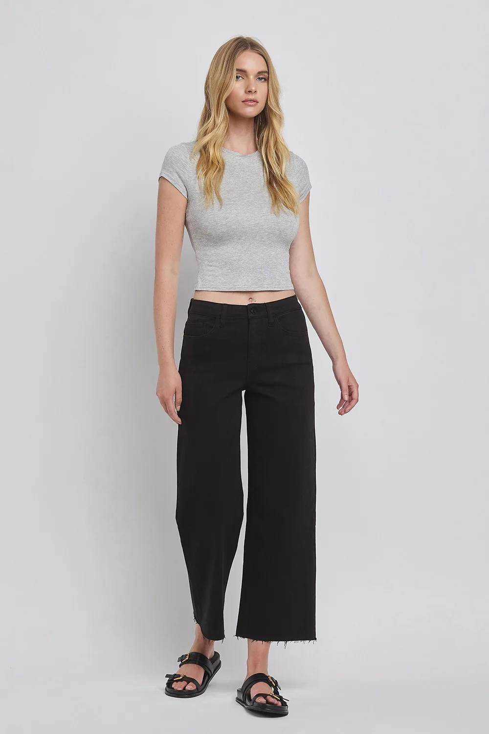 Stella High Rise Crop Wide Leg Jeans - Image 35