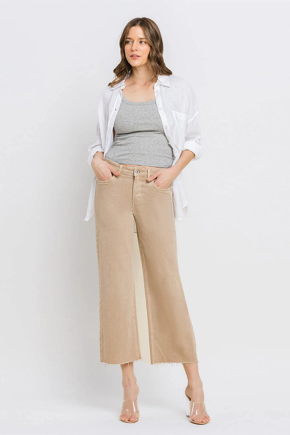 Stella High Rise Crop Wide Leg Jeans - Image 50