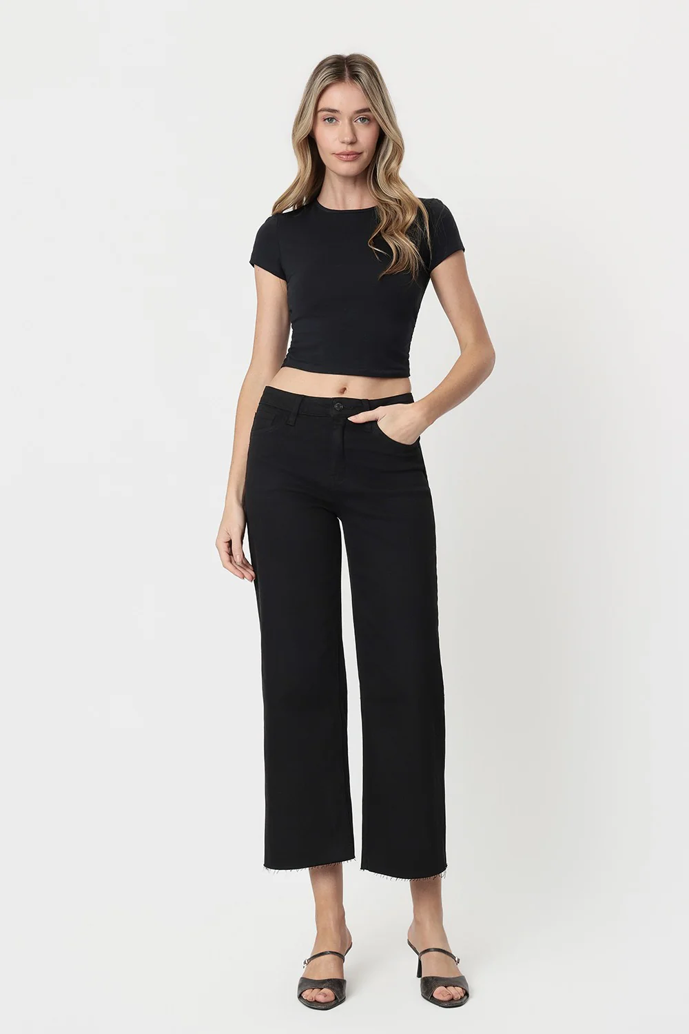 Stella High Rise Crop Wide Leg Jeans - Image 56