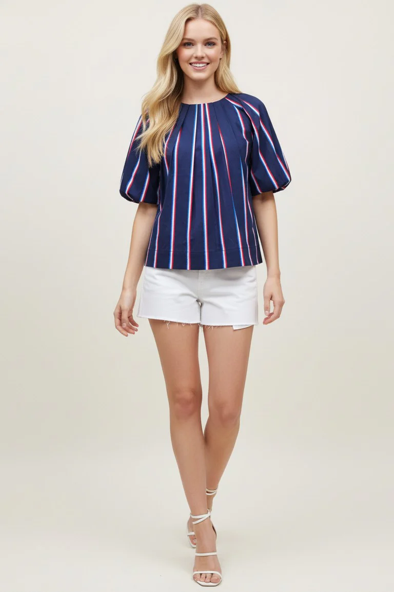 Stella USA Inspired Stripe Blouse Top - Image 4
