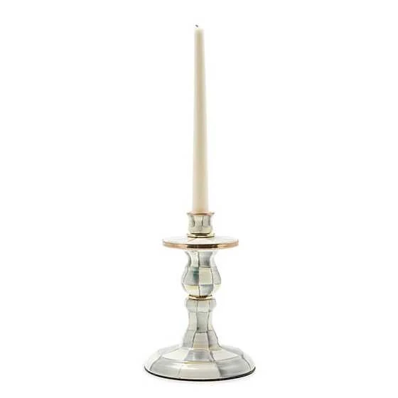 Sterling Check Enamel Candlestick - Image 3