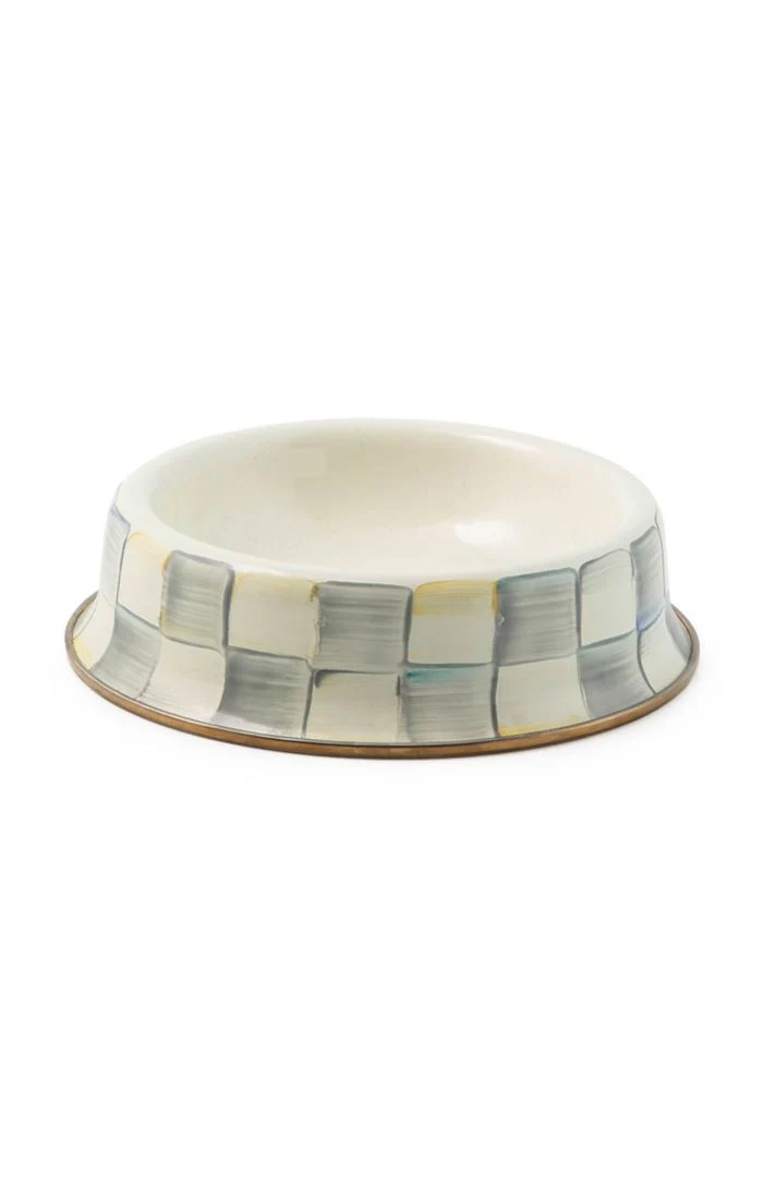 Sterling Check Enamel Cat Dish - Image 2