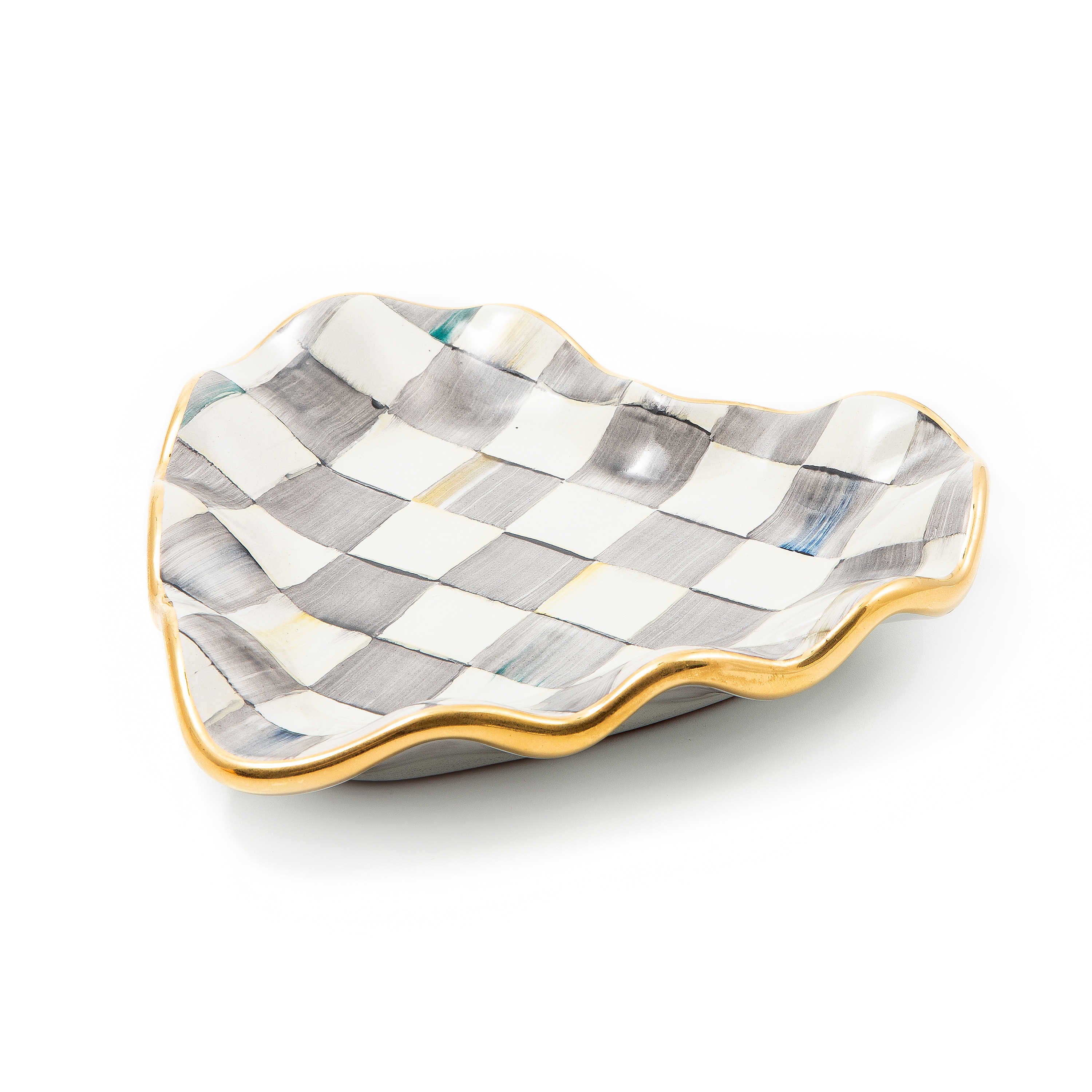 Sterling Check Fluted Heart Plate - Image 4