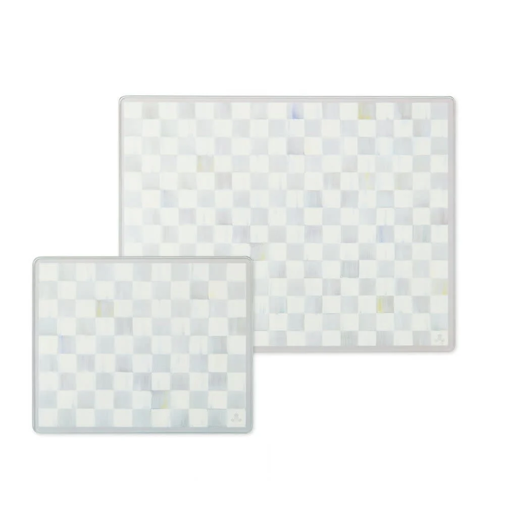 Sterling Check Glass Cutting Boards, Set of 2